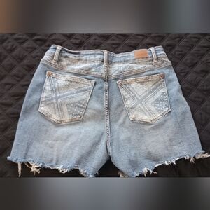 Judy Blue Light Blue Denim Shorts with Bandana Print
